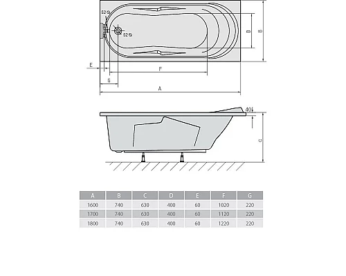 Приобрести Акриловая ванна 160x74 см Alpen Adriana 43111 в магазине сантехники Santeh-Crystal.ru