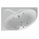 Акриловая гидромассажная ванна 170х105 см левая пневматическое управление премиум форсунки Aquatek Вега-170