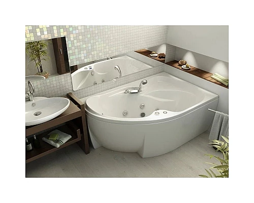 Приобрести Акриловая гидромассажная ванна 170х105 см правая пневматическое управление премиум форсунки Aquatek Вега-170 в магазине сантехники Santeh-Crystal.ru