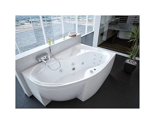 Приобрести Акриловая гидромассажная ванна 170х105 см правая пневматическое управление премиум форсунки Aquatek Вега-170 в магазине сантехники Santeh-Crystal.ru