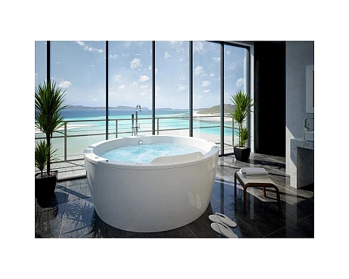 Приобрести Акриловая гидромассажная ванна 180х180 см пневматическое управление плоские форсунки+спинной массаж 6 форсунок Aquatek Аура в магазине сантехники Santeh-Crystal.ru