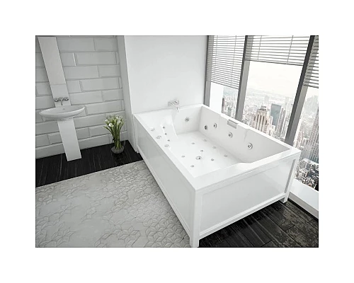 Купить Акриловая гидромассажная ванна 190х130 см пневматическое управление плоские форсунки+спинной массаж 12 форсунок Aquatek Дорадо в магазине сантехники Santeh-Crystal.ru
