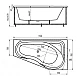 Купить Акриловая гидромассажная ванна 170х95 см левая пневматическое управление стандартные форсунки Aquatek Медея в магазине сантехники Santeh-Crystal.ru
