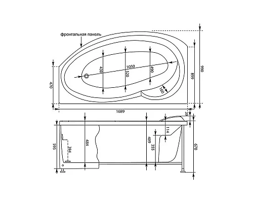 Заказать Акриловая ванна 168,9,x99 см левая Aquanet Jersey 00205405 в магазине сантехники Santeh-Crystal.ru