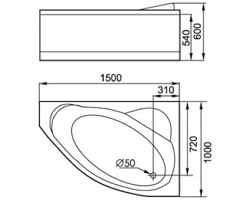 Купить Акриловая гидромассажная ванна 150х100 см R Gemy G9009B R в магазине сантехники Santeh-Crystal.ru