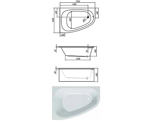 Купить Акриловая ванна 170х120 см D Kolpa San Chad Basis 5013-01 в магазине сантехники Santeh-Crystal.ru