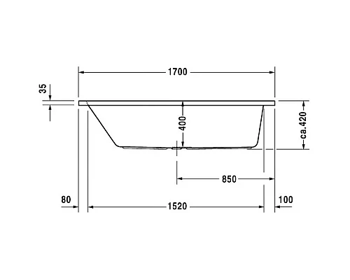 Купить Акриловая ванна 170х75 см Duravit D-Code 700099000000000 в магазине сантехники Santeh-Crystal.ru