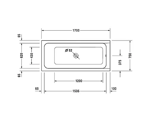 Купить Акриловая ванна 170х75 см Duravit D-Code 700099000000000 в магазине сантехники Santeh-Crystal.ru