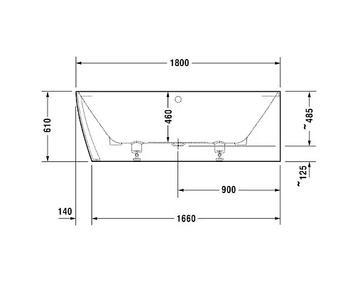 Заказать Акриловая ванна 180х80 см R Duravit DuraSquare 700428000000000 в магазине сантехники Santeh-Crystal.ru