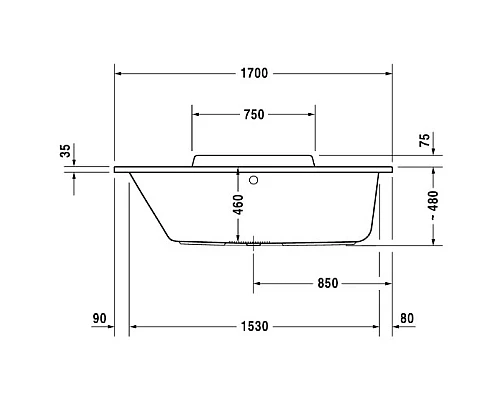Заказать Акриловая ванна 170х75 см L Duravit DuraStyle 700296000000000 в магазине сантехники Santeh-Crystal.ru
