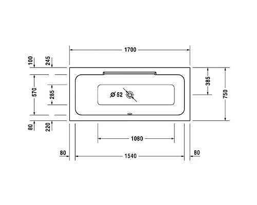 Заказать Акриловая ванна 170х75 см L Duravit DuraStyle 700296000000000 в магазине сантехники Santeh-Crystal.ru