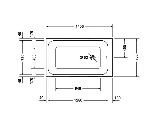 Заказать Акриловая ванна 140х80 см Duravit DuraStyle 700233000000000 в магазине сантехники Santeh-Crystal.ru