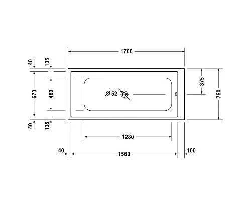 Заказать Акриловая ванна 170х75 см Duravit DuraStyle 700231000000000 в магазине сантехники Santeh-Crystal.ru