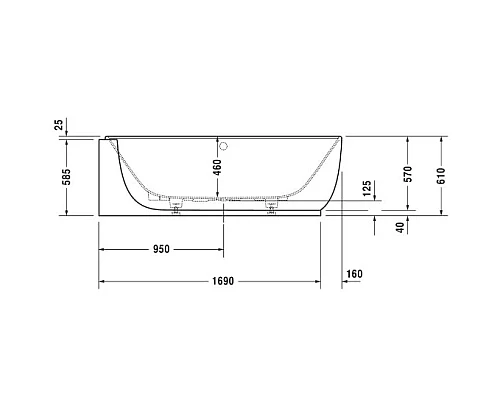Заказать Акриловая ванна 185х95 см L Duravit Luv 700431000000000 в магазине сантехники Santeh-Crystal.ru