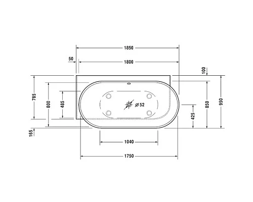 Заказать Акриловая ванна 185х95 см L Duravit Luv 700431000000000 в магазине сантехники Santeh-Crystal.ru