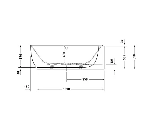 Приобрести Акриловая ванна 185х95 см R Duravit Luv 700432000000000 в магазине сантехники Santeh-Crystal.ru
