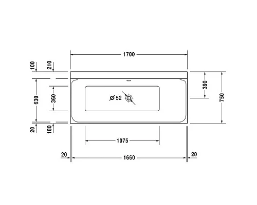 Приобрести Акриловая ванна 170х75 см R Duravit P3 Comforts 700376000000000 в магазине сантехники Santeh-Crystal.ru