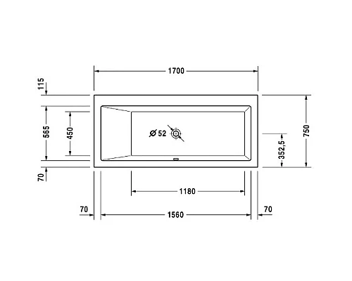 Заказать Акриловая ванна 170х75 см L Duravit Vero 700133000000000 в магазине сантехники Santeh-Crystal.ru