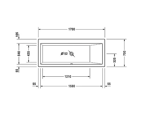 Купить Акриловая ванна 170х70 см R Duravit Vero 700132000000000 в магазине сантехники Santeh-Crystal.ru