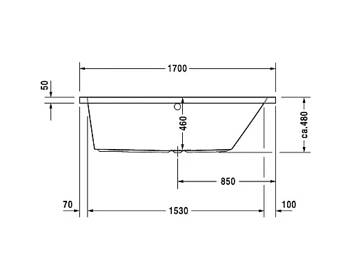 Приобрести Акриловая ванна 170х75 см R Duravit Vero 700134000000000 в магазине сантехники Santeh-Crystal.ru