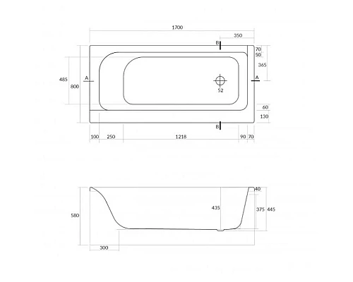 Приобрести Акриловая ванна 170х80 см R Cersanit Smart WP-SMARTx170-R в магазине сантехники Santeh-Crystal.ru