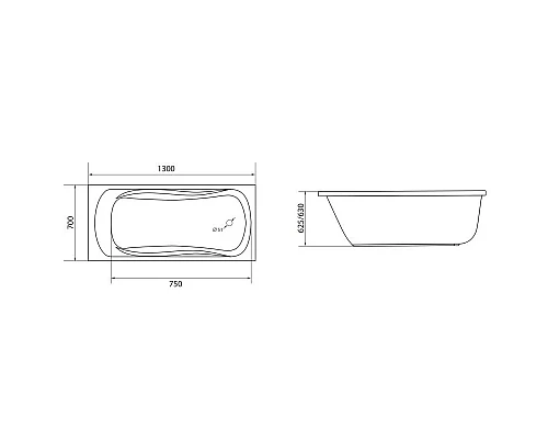 Купить Акриловая ванна 130х70 см 1Marka Classic 01кл1370 А в магазине сантехники Santeh-Crystal.ru