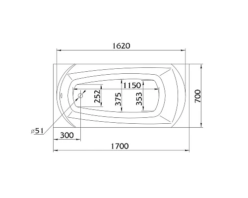Купить Акриловая ванна 170х70 см 1Marka Elegance 01эл1770 в магазине сантехники Santeh-Crystal.ru