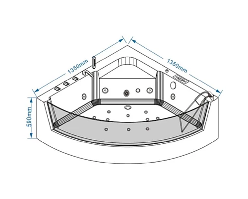 Заказать Акриловая гидромассажная ванна 135х135 см Grossman GR-13513 в магазине сантехники Santeh-Crystal.ru