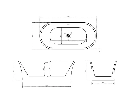 Заказать Акриловая ванна 160х80 см Abber AB9201-1.6 в магазине сантехники Santeh-Crystal.ru