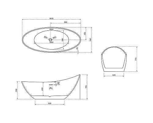 Приобрести Акриловая ванна 183,5х78,5 см Abber AB9233DB в магазине сантехники Santeh-Crystal.ru