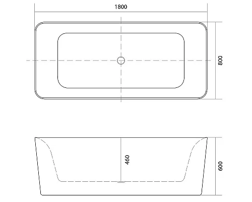 Купить Акриловая ванна 180х80 см Aquate Квадро AQ-K27880 в магазине сантехники Santeh-Crystal.ru