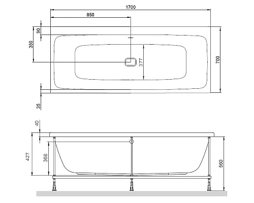 Купить Акриловая ванна 170x70 см Am.Pm Func W84A-170-070W-A в магазине сантехники Santeh-Crystal.ru