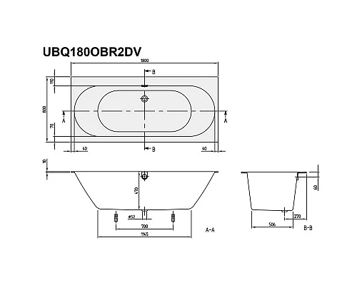 Заказать Квариловая ванна 180х80 см альпийский белый Villeroy & Boch Oberon 2.0 UBQ180OBR2DV-01 в магазине сантехники Santeh-Crystal.ru
