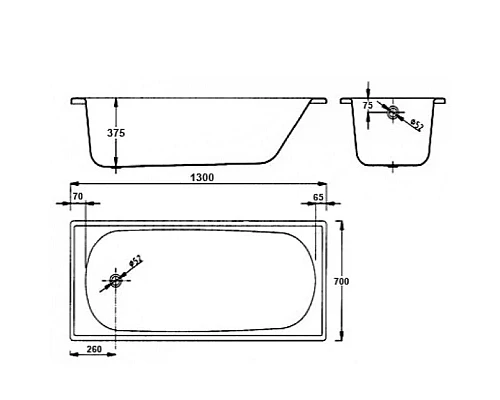 Купить Стальная ванна 130х70 см BLB Europa B30ESLS в магазине сантехники Santeh-Crystal.ru