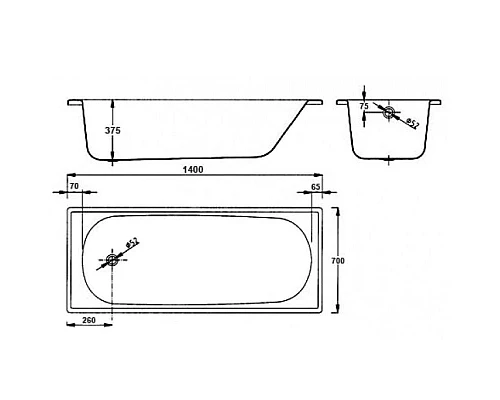 Приобрести Стальная ванна 140х70 см BLB Europa B40ESLS в магазине сантехники Santeh-Crystal.ru