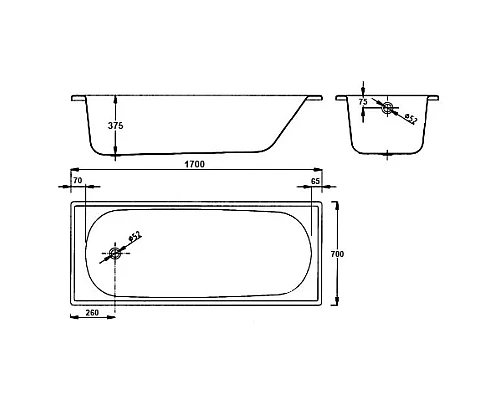 Приобрести Стальная ванна 170х70 см BLB Europa B70ESLS в магазине сантехники Santeh-Crystal.ru