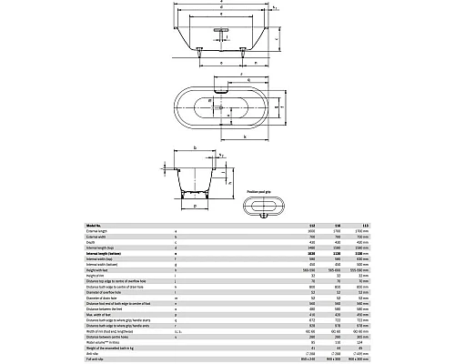Заказать Стальная ванна 170х75 см Kaldewei Classic Duo Oval 113 Standard в магазине сантехники Santeh-Crystal.ru
