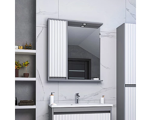 Приобрести BALATON - 75 Зеркало-шкаф левый, комбинированный в магазине сантехники Santeh-Crystal.ru