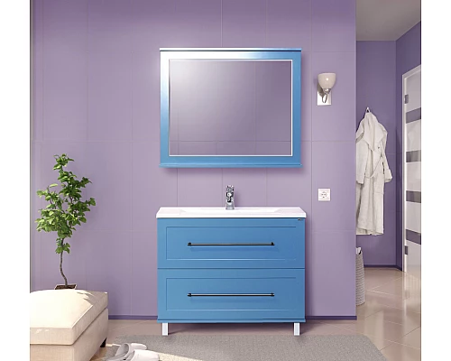 Приобрести Марта -100 Тумба напольная голубая матовая (COMO) в магазине сантехники Santeh-Crystal.ru