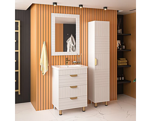 Приобрести GLOSTER - 80 Тумба с 3 ящ. напольная, белый в магазине сантехники Santeh-Crystal.ru