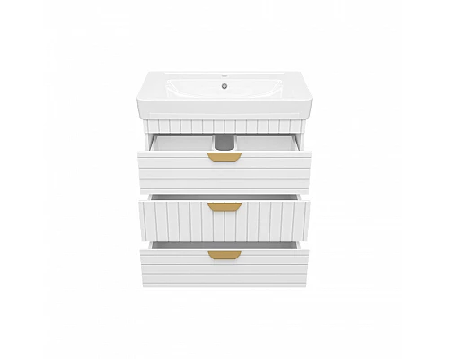 Приобрести GLOSTER - 80 Тумба с 3 ящ. напольная, белый в магазине сантехники Santeh-Crystal.ru