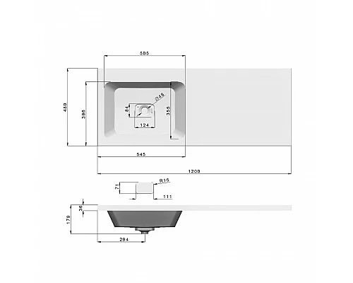 Приобрести Коломбо - 60 Тумба под стиральную машину напольная 3 ящ. / раковина левая в магазине сантехники Santeh-Crystal.ru