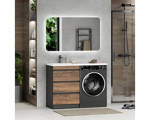 Приобрести Коломбо - 60 Тумба под стиральную машину напольная 3 ящ. / раковина левая в магазине сантехники Santeh-Crystal.ru