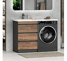 Коломбо - 60 Тумба под стиральную машину напольная 3 ящ. / раковина левая