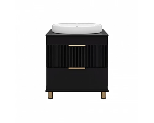 Заказать ENFIDA - 70 Тумба напольная 2 ящ. черная мат. эмаль (Энфида) в магазине сантехники Santeh-Crystal.ru