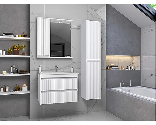 Заказать BALATON - 75 Зеркало-шкаф левый, белый в магазине сантехники Santeh-Crystal.ru