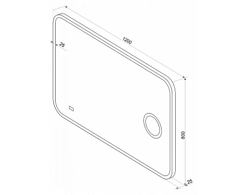 Купить СТАЙЛ B 135 Зеркало 1200*800 с увеличительным зеркалом, часами в магазине сантехники Santeh-Crystal.ru