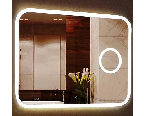 Купить СТАЙЛ B 135 Зеркало 1200*800 с увеличительным зеркалом, часами в магазине сантехники Santeh-Crystal.ru