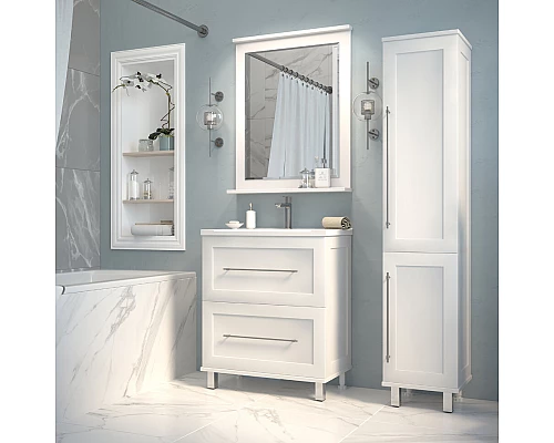 Купить Марта - 35 Пенал белая эмаль (глянец) правый с Б/К в магазине сантехники Santeh-Crystal.ru