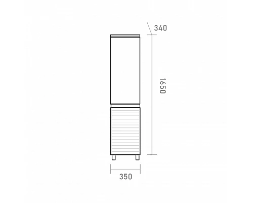 Приобрести DAKOTA - 35 Пенал подвес/напол. правый (ДСП (Дуб Гал. Черный кварц) в магазине сантехники Santeh-Crystal.ru